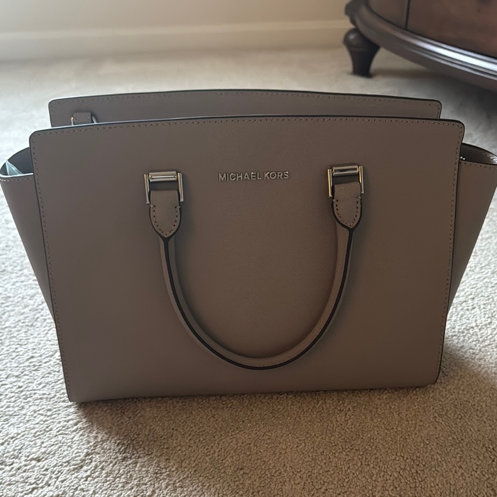 Michael Kors Gray Satchel with Structured Design
